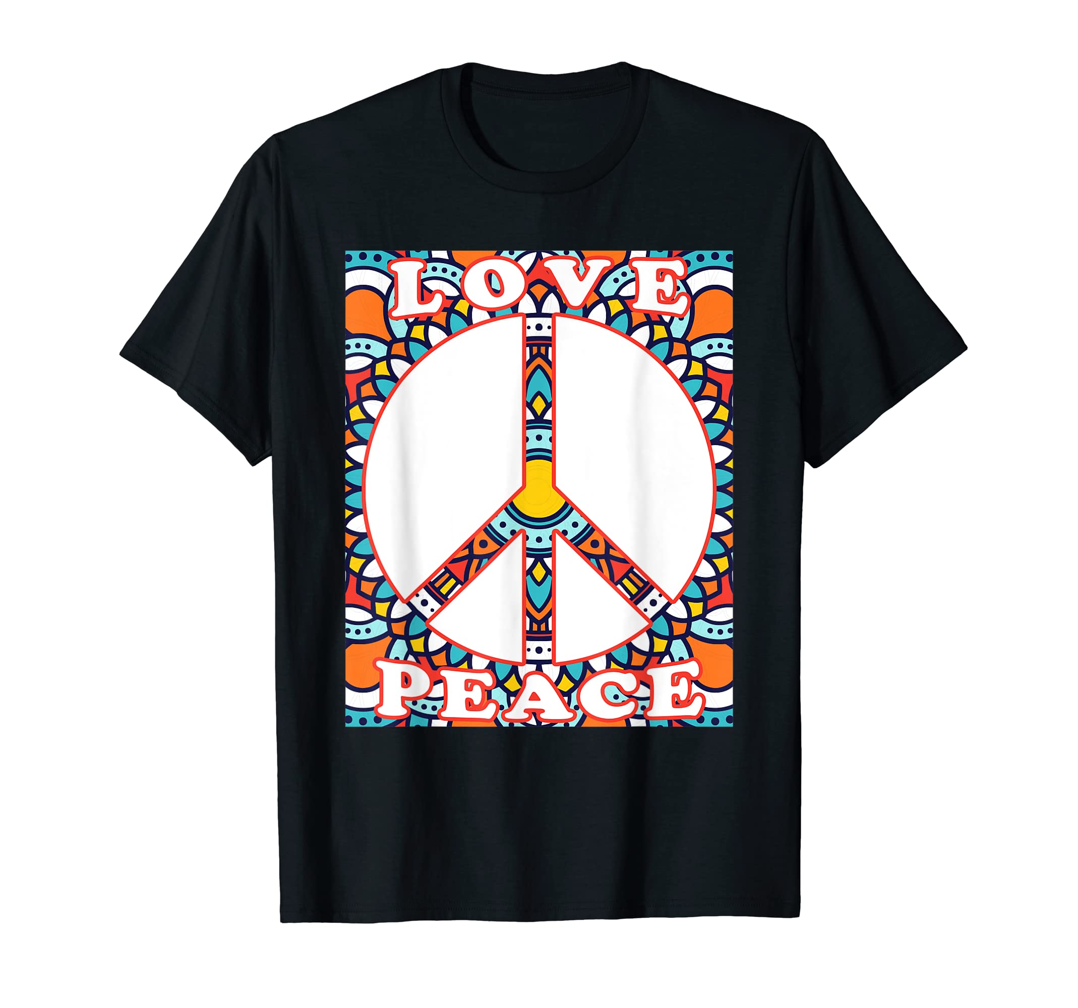 Peace Sign Love 70S Hippie Costume T-Shirt - Aesthetic Graphic Unisex - T-Shirt, Sweatshirt, Hoodie