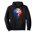 4Th July Baseball Ice Cream Drip Hoodie - Minimalist Print for Adults - T-Shirt, Sweatshirt, Hoodie
