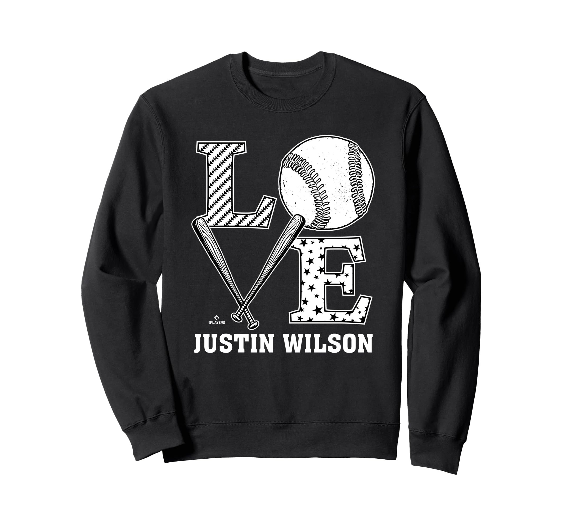 Distressed Baseball Love Justin Wilson Sweatshirt - Novelty Apparel Unisex - T-Shirt, Sweatshirt, Hoodie
