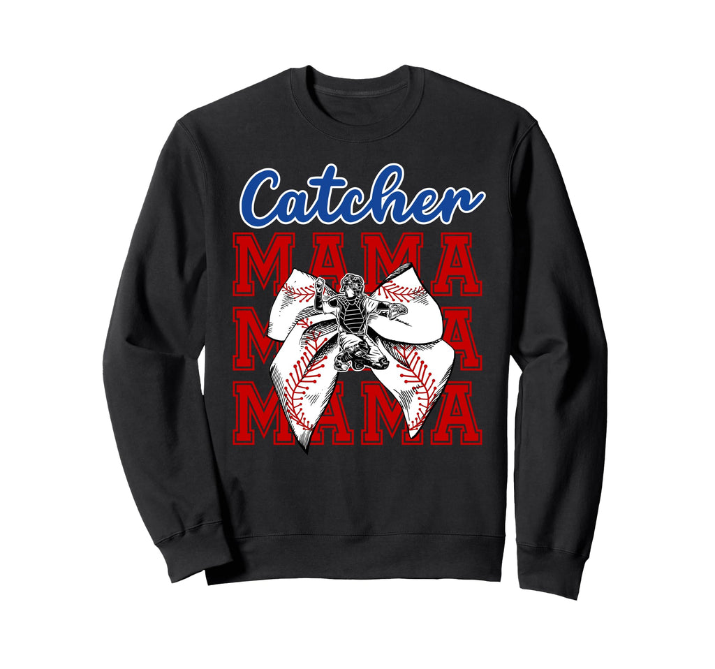 Baseball Catcher Mama Coquette Sweatshirt - Minimalist Print Men Women - T-Shirt, Sweatshirt, Hoodie