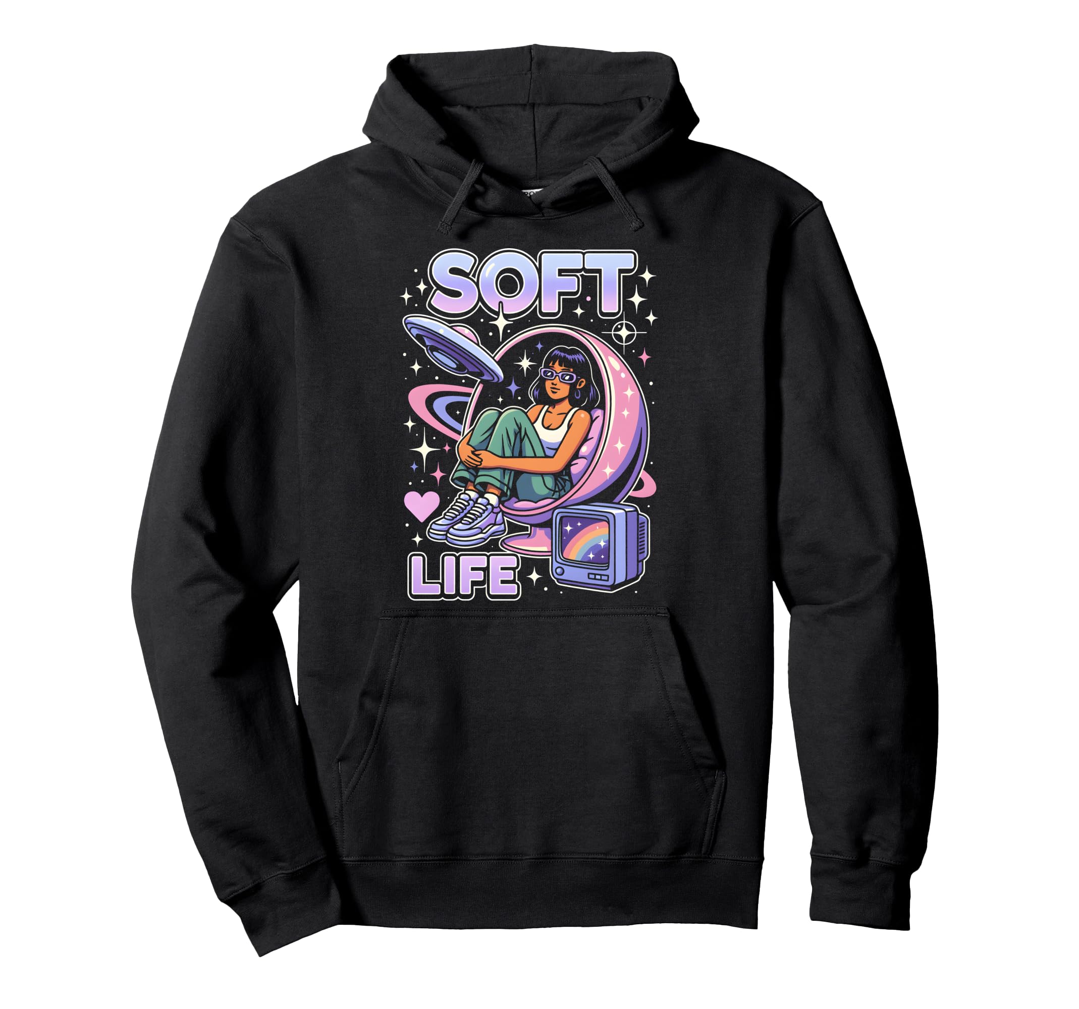 Soft Life Aesthetic Y2K Pastel Hoodie - Custom Art Print Men Women - T-Shirt, Sweatshirt, Hoodie