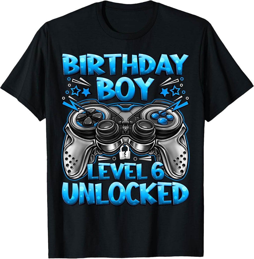Birthday Boy Level Unlocked Gaming HH - Adult & Kids T-Shirts, Sweatshirts & Hoodies apparel design preview 1