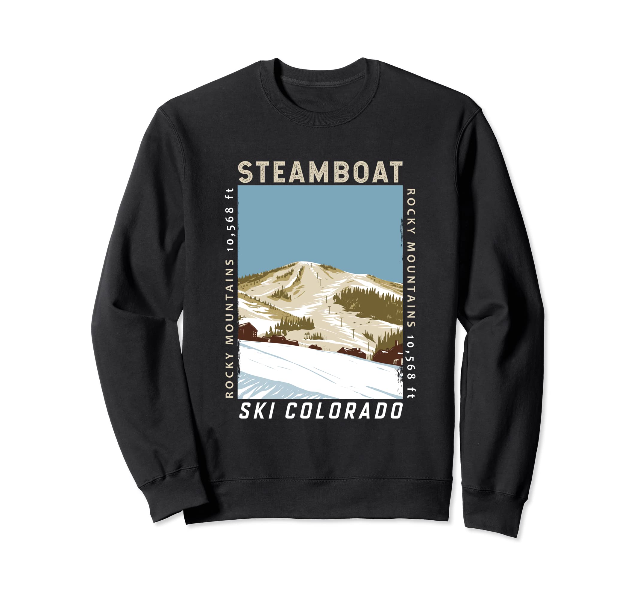 Steamboat Ski Area Colorado Distressed Sweatshirt - Trendy Graphic Unisex - T-Shirt, Sweatshirt, Hoodie