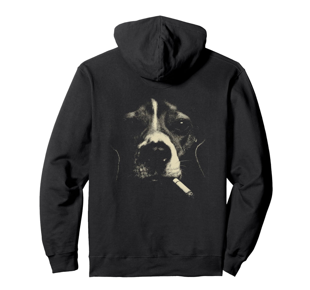 Beagle Smoking Cigarette Grunge Hoodie - Fun Novelty Design for Adults - T-Shirt, Sweatshirt, Hoodie