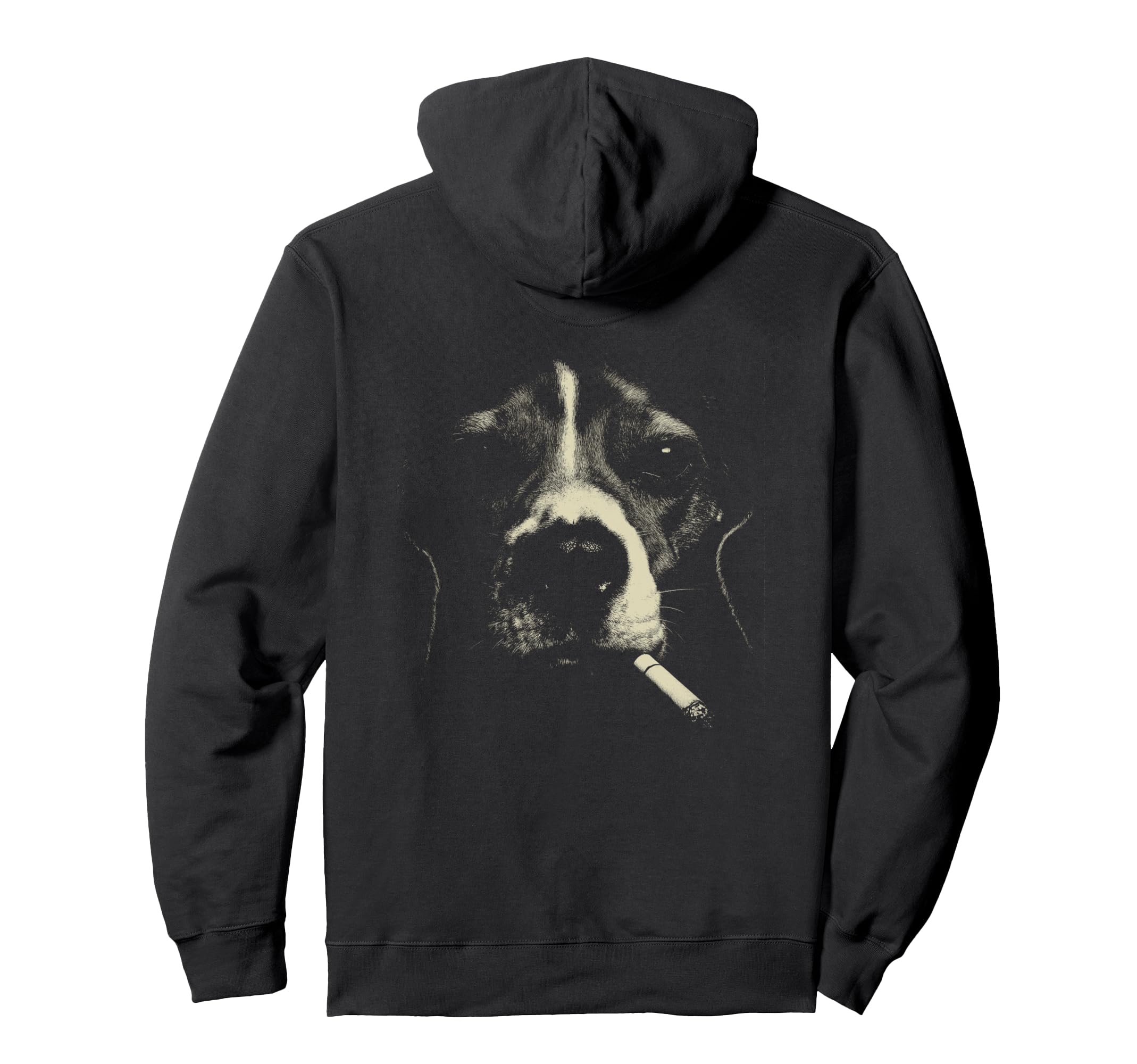 Beagle Smoking Cigarette Grunge Hoodie - Fun Novelty Design for Adults - T-Shirt, Sweatshirt, Hoodie