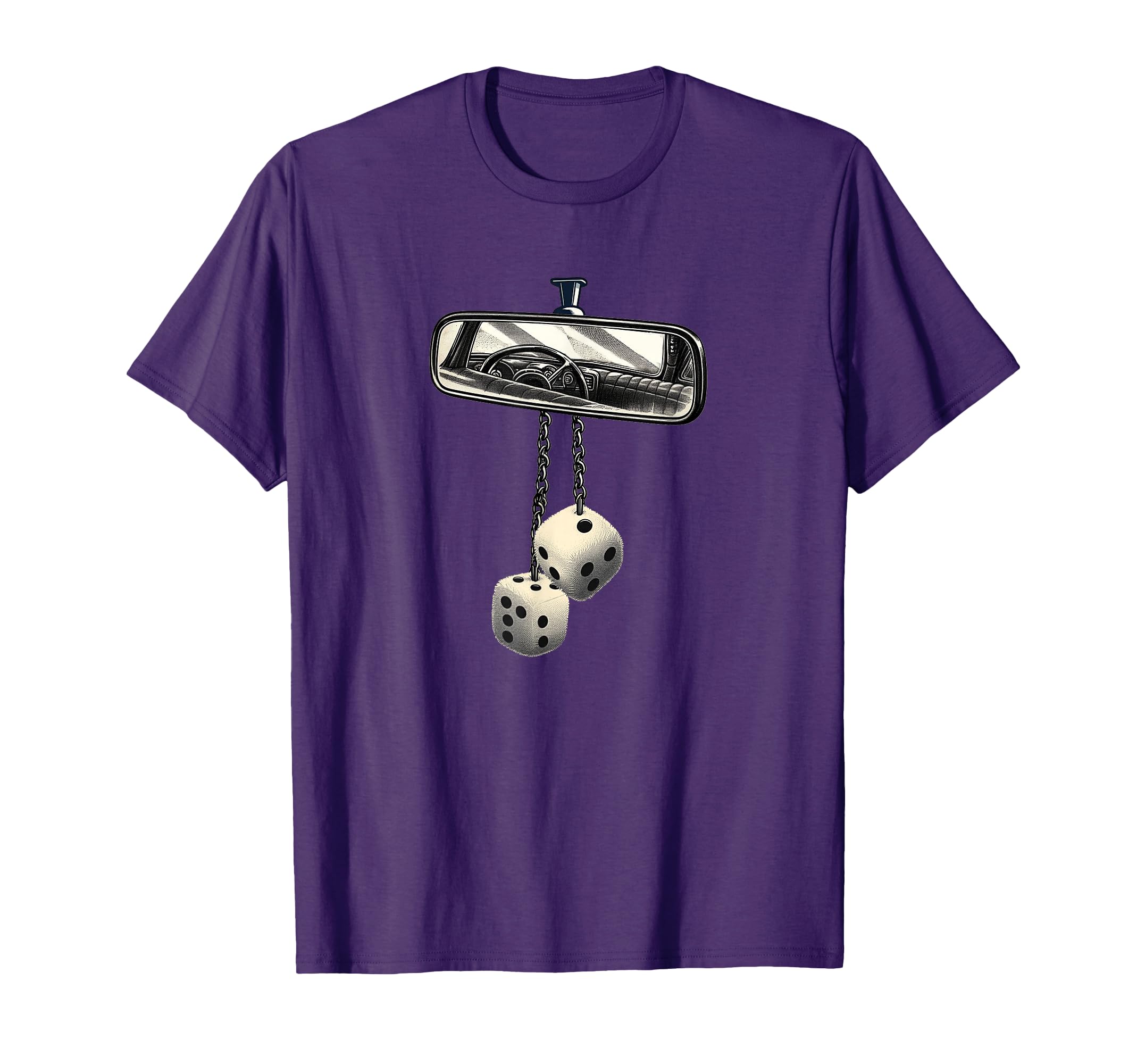 Fuzzy Dice Rearview Mirror 50S T-Shirt - Casual Everyday Wear for Adults - T-Shirt, Sweatshirt, Hoodie