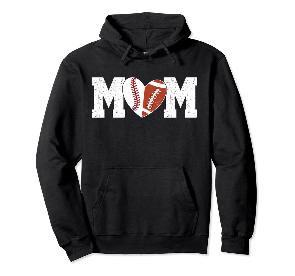 Football Baseball Mom Baseball Football Hoodie - Custom Art Print Unisex - T-Shirt, Sweatshirt, Hoodie