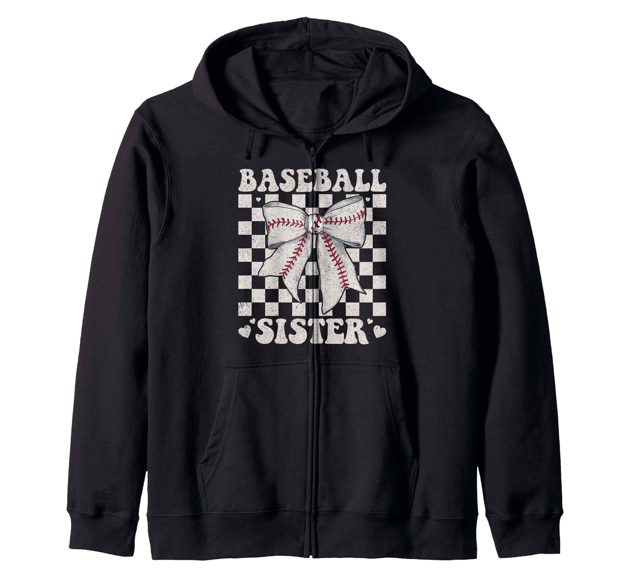Baseball Sister Bow Laces Gift Sis Sweatshirt - Unique Graphic Unisex - T-Shirt, Sweatshirt, Hoodie