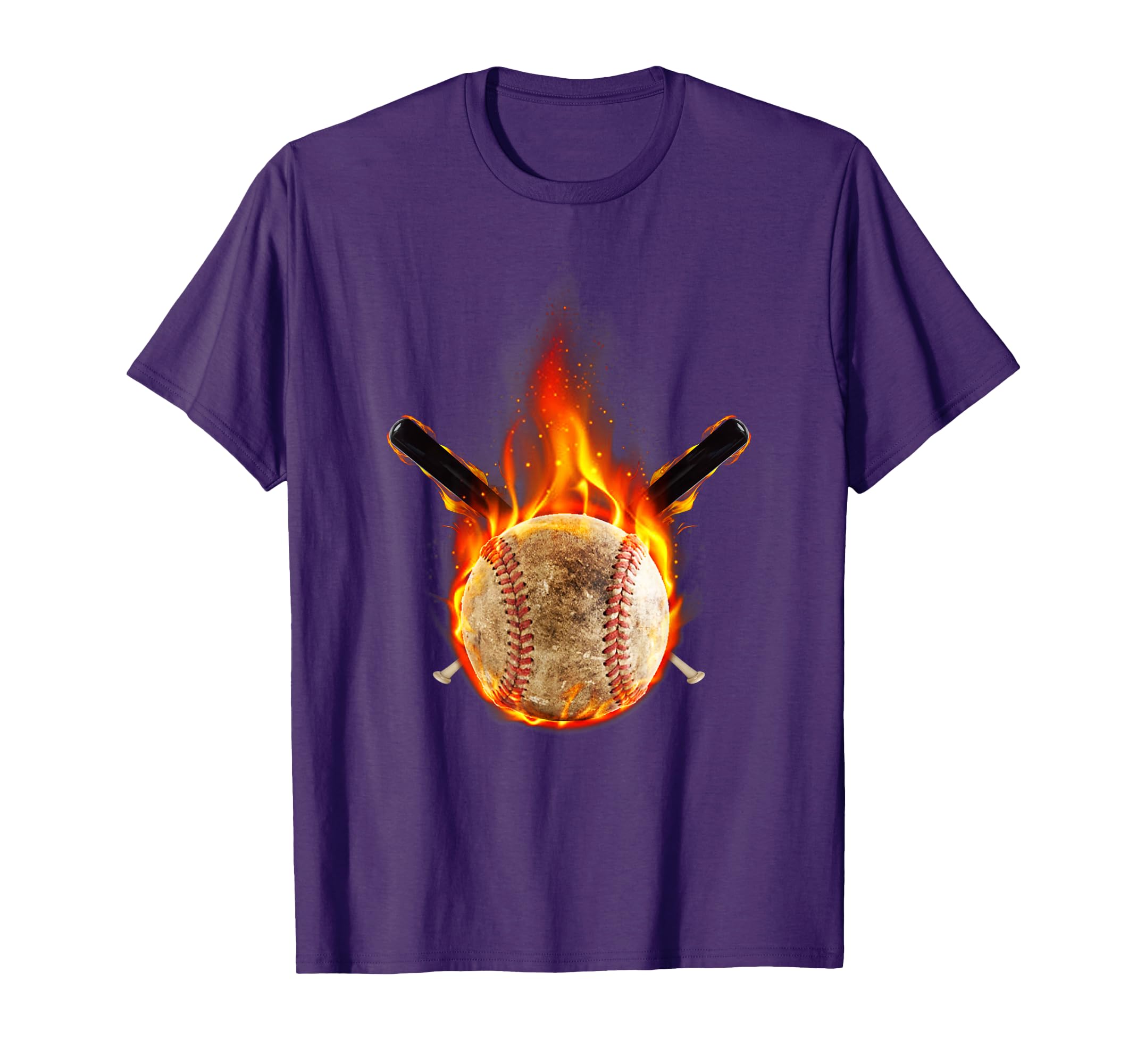 Fire Flame Baseball Bat Burning Baseball T-Shirt - Minimalist Print Unisex - T-Shirt, Sweatshirt, Hoodie