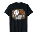 Baseball Catcher Mom Leopard Mom T-Shirt - Aesthetic Graphic Unisex - T-Shirt, Sweatshirt, Hoodie