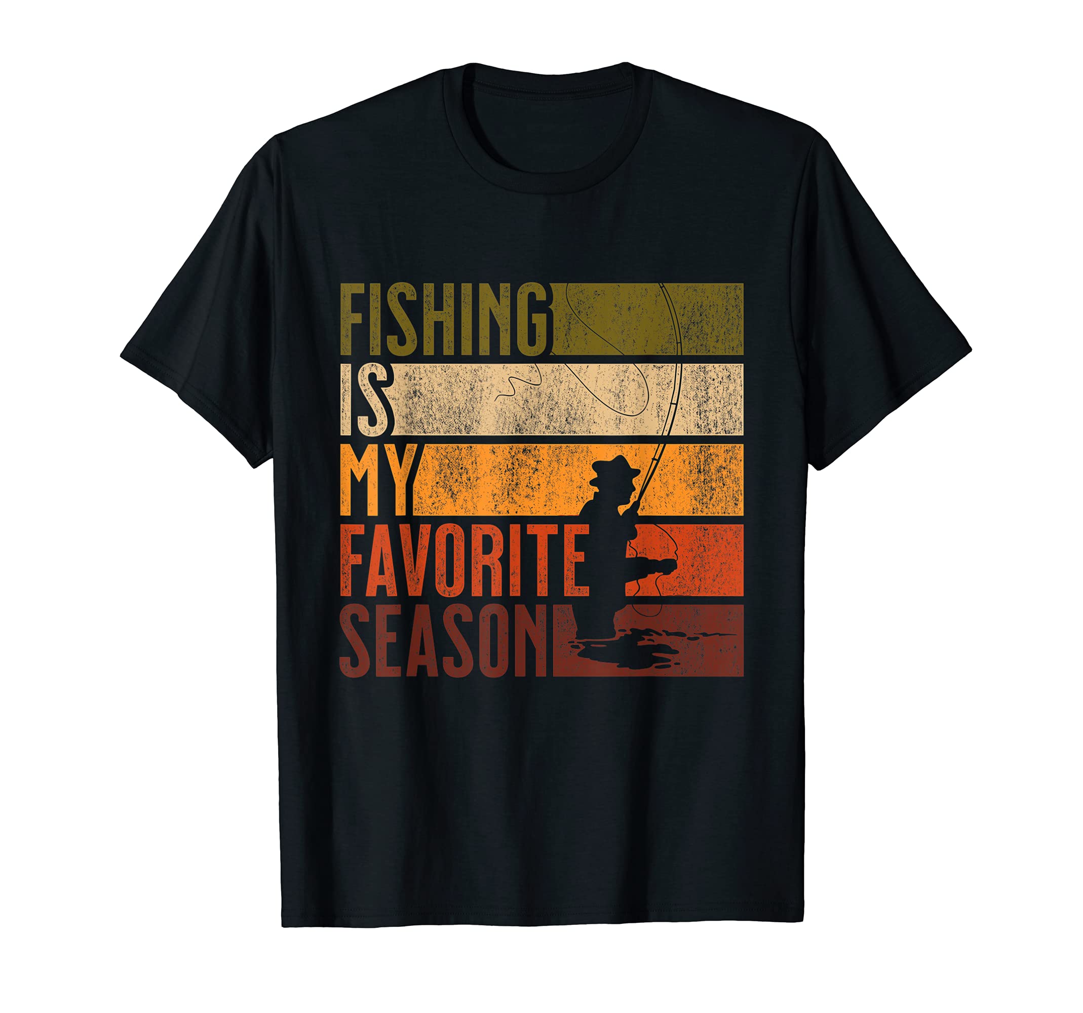 Distressed Fishing Is My Favorite Season T-Shirt - Unique Graphic Unisex - T-Shirt, Sweatshirt, Hoodie