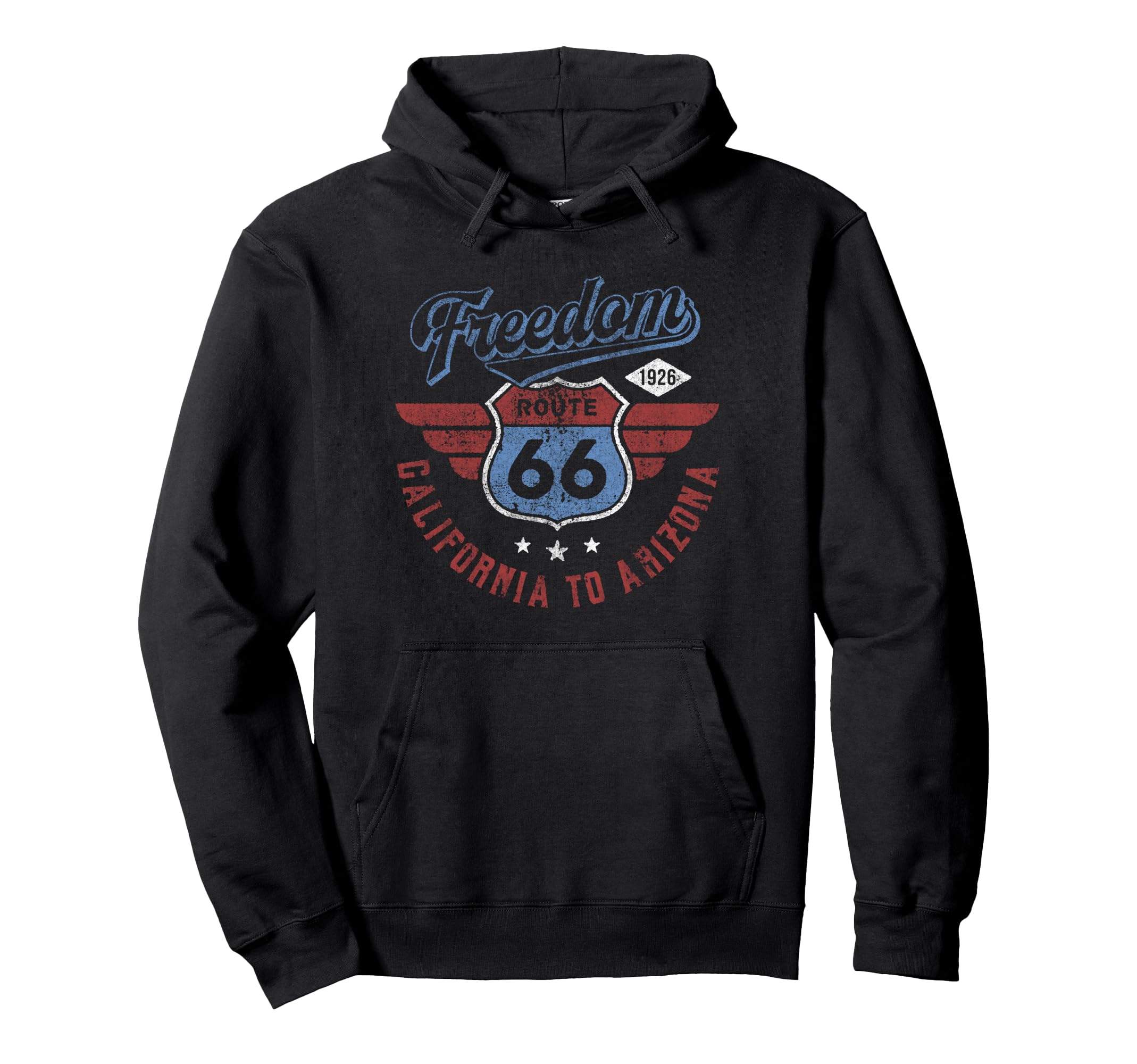 Trendy Route 66 American Logo Hoodie - Minimalist Print Men Women - T-Shirt, Sweatshirt, Hoodie