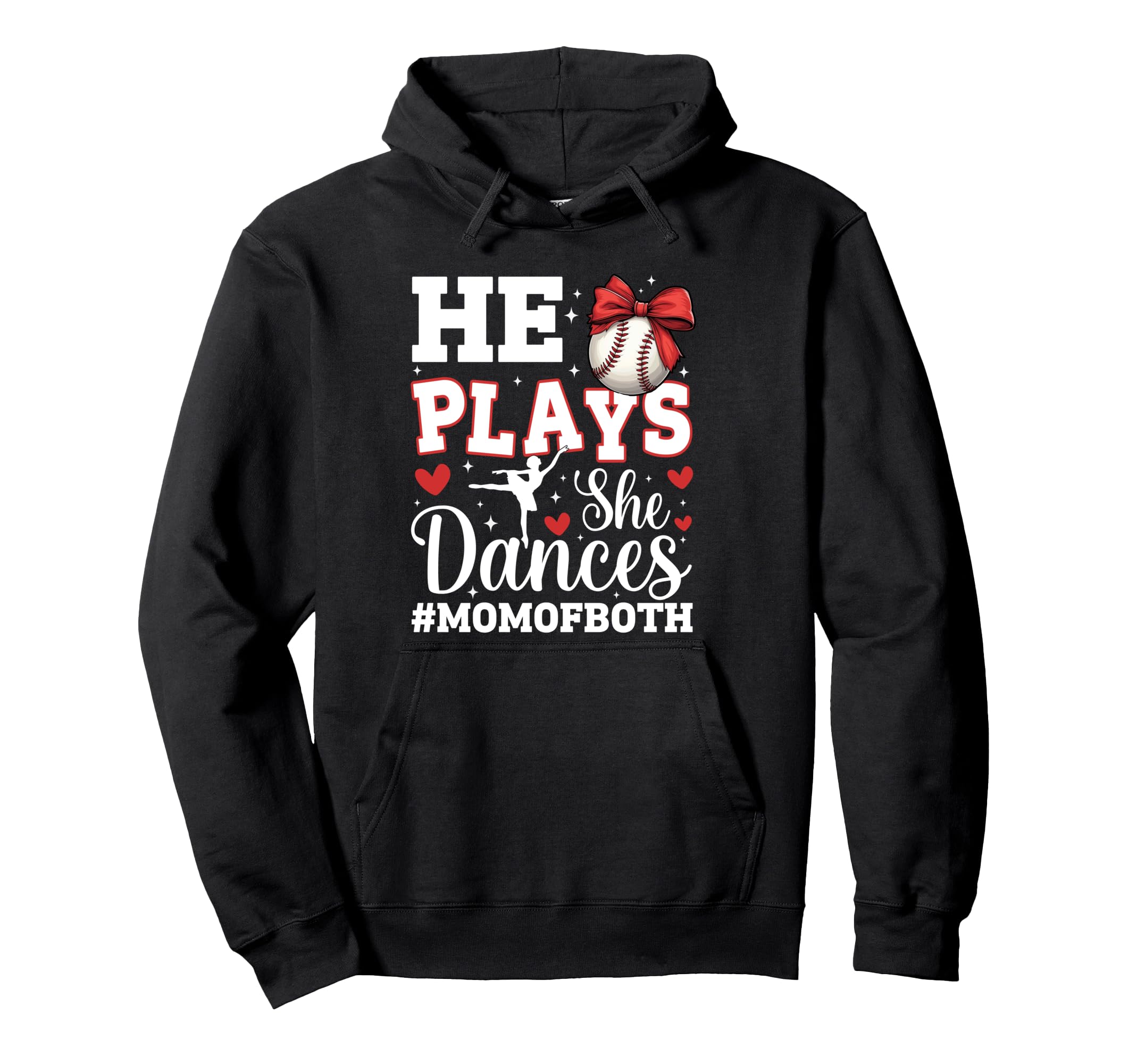 He Plays She Dances Baseball Dancing Hoodie - Trendy Graphic for Adults - T-Shirt, Sweatshirt, Hoodie