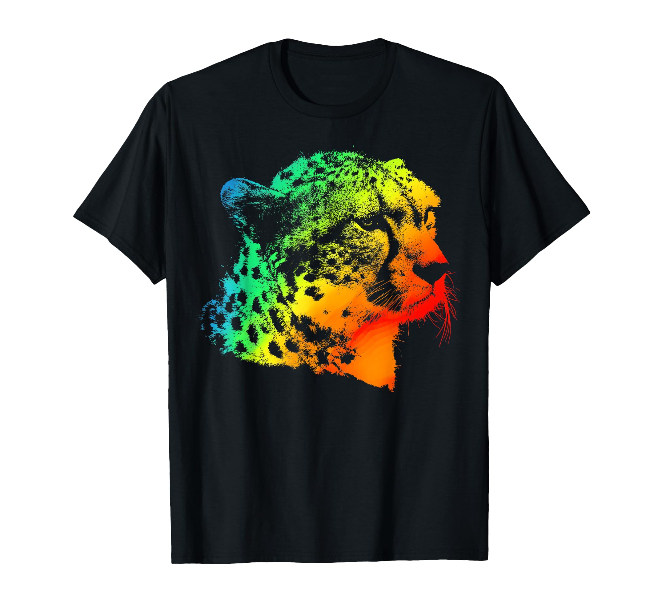 Cheetah Colorful Rainbow T-Shirt - Aesthetic Graphic for Adults - T-Shirt, Sweatshirt, Hoodie