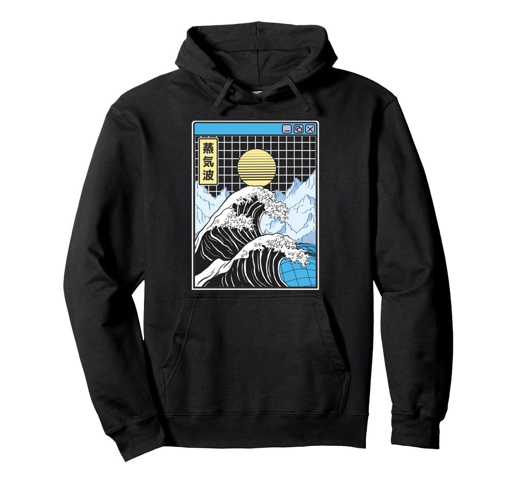 Great Wave Off Kanagawa Grid Kawaii Hoodie - Trendy Graphic for Adults - T-Shirt, Sweatshirt, Hoodie