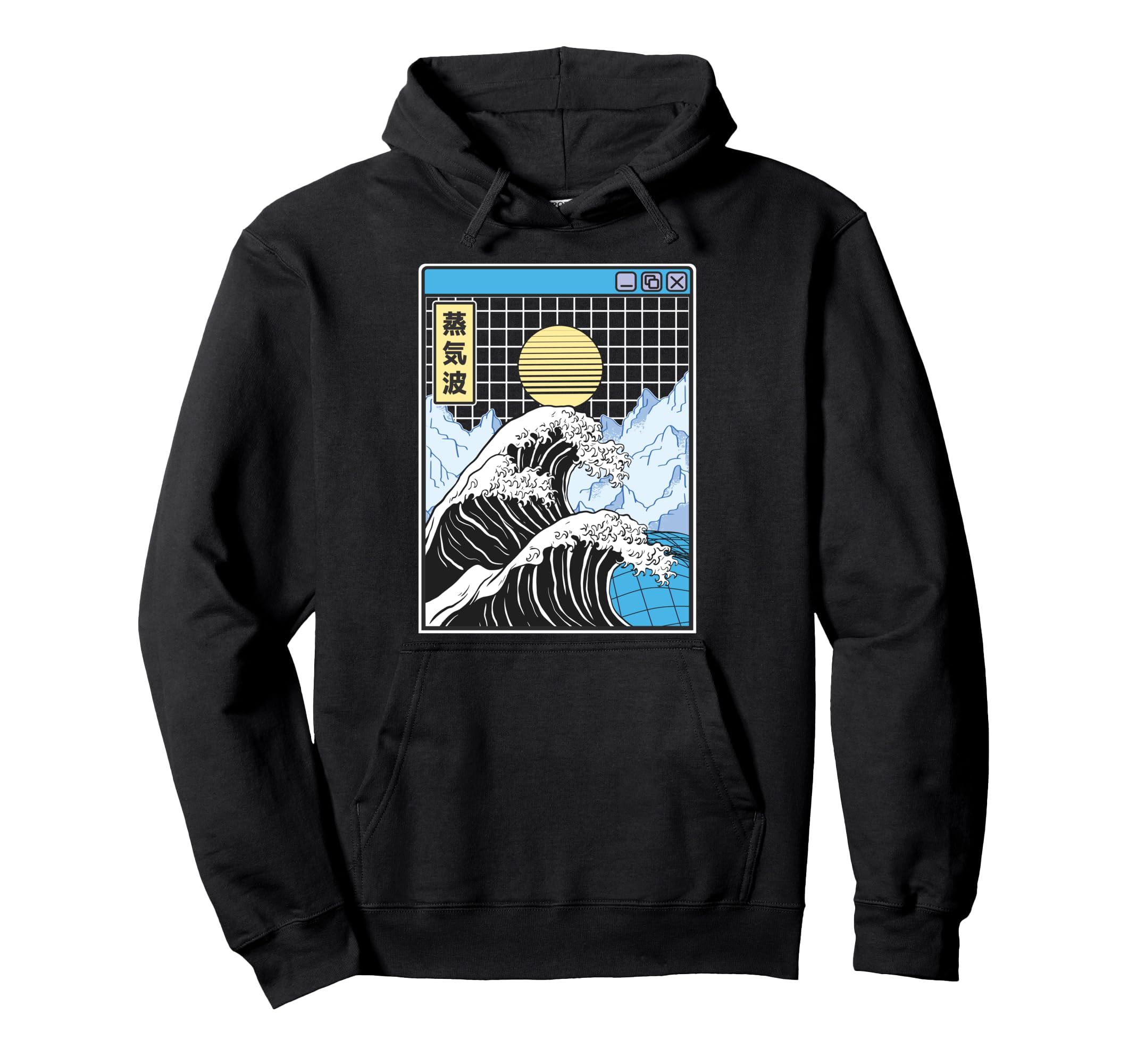 Great Wave Off Kanagawa Grid Kawaii Hoodie - Trendy Graphic for Adults - T-Shirt, Sweatshirt, Hoodie