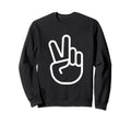 Hand Peace Sign Distressed Sweatshirt - Casual Everyday Wear Men Women - T-Shirt, Sweatshirt, Hoodie