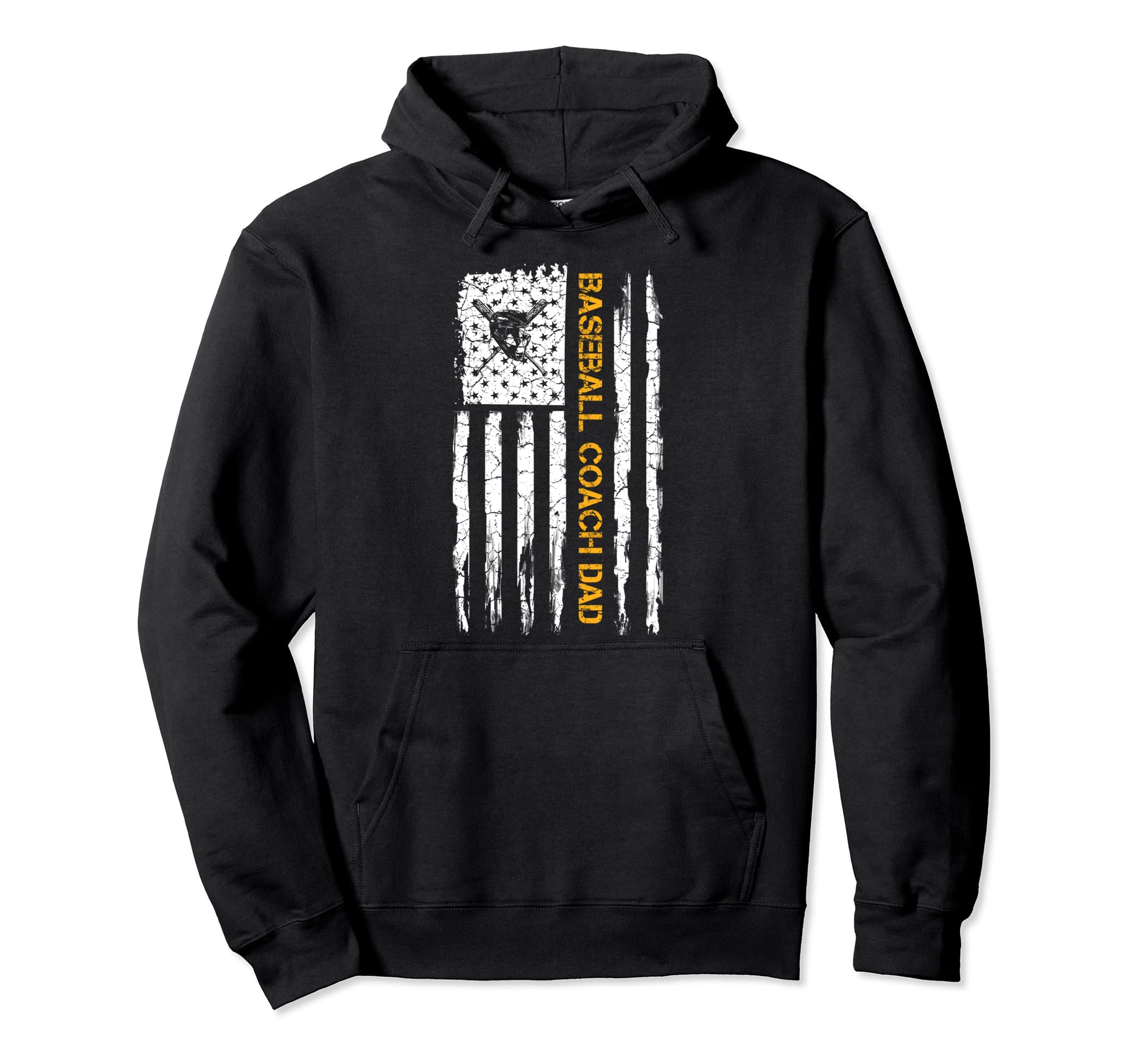 American Flag Proud Baseball Coach Dad Hoodie - Unique Graphic Men Women - T-Shirt, Sweatshirt, Hoodie