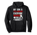 My Son Is Baseball Catcher Mom Hoodie - Fun Novelty Design for Adults - T-Shirt, Sweatshirt, Hoodie