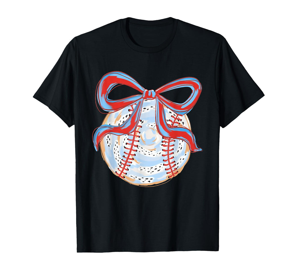 Baseball Mom Coquette Bow Mothers T-Shirt - Casual Everyday Wear Unisex - T-Shirt, Sweatshirt, Hoodie