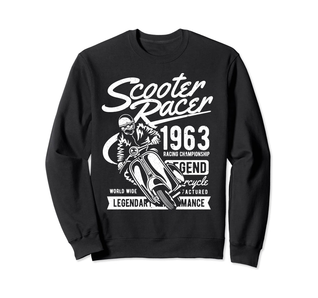 Scooter Racer Distressed Sweatshirt - Unique Graphic for Adults - T-Shirt, Sweatshirt, Hoodie