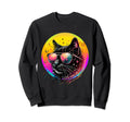 Cat Sunglasses Loves Neon And 80S Sweatshirt - Custom Art Print Unisex - T-Shirt, Sweatshirt, Hoodie