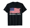 Baseball Papa American Flag Grandpa T-Shirt - Aesthetic Graphic Unisex - T-Shirt, Sweatshirt, Hoodie