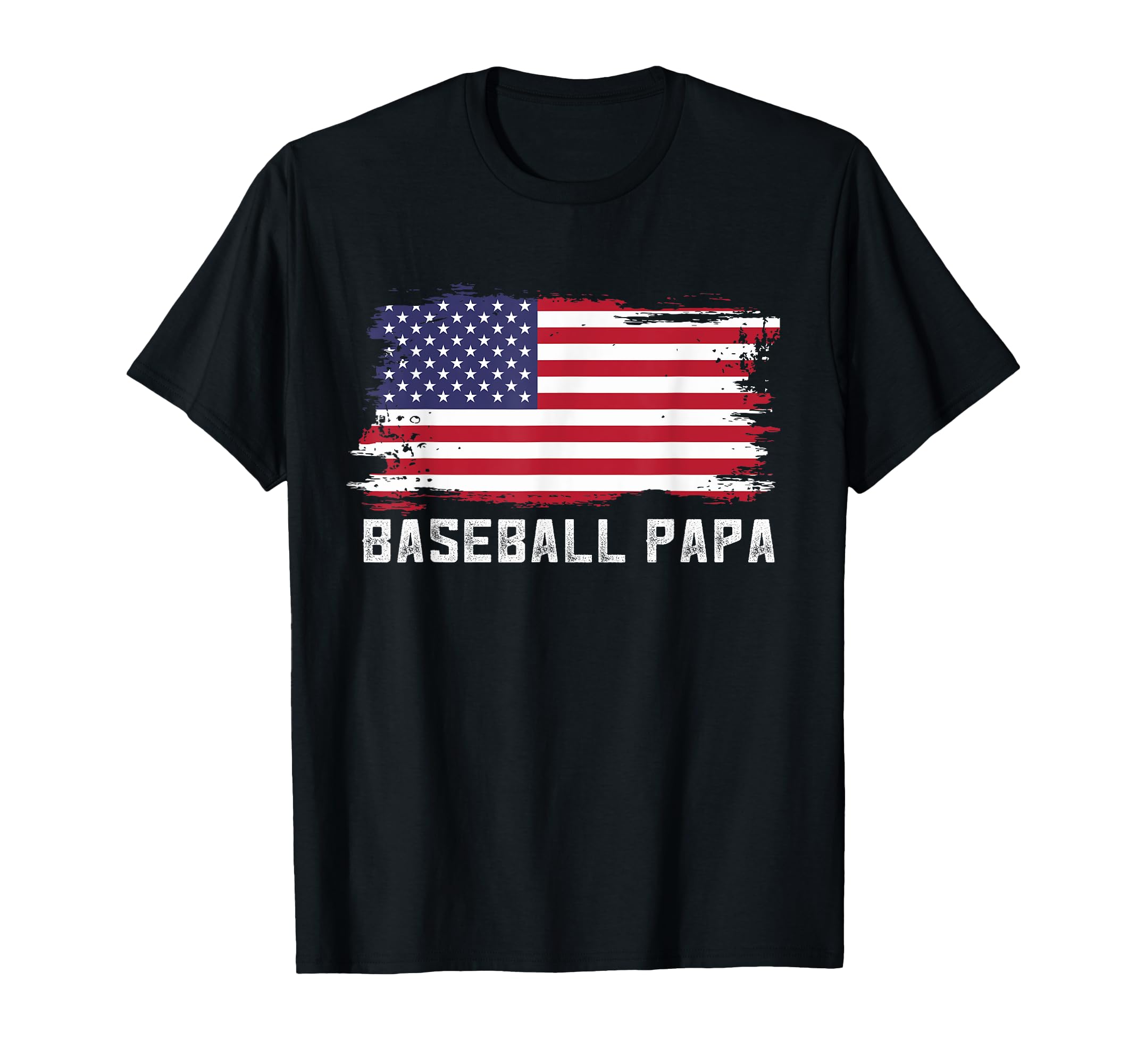 Baseball Papa American Flag Grandpa T-Shirt - Aesthetic Graphic Unisex - T-Shirt, Sweatshirt, Hoodie