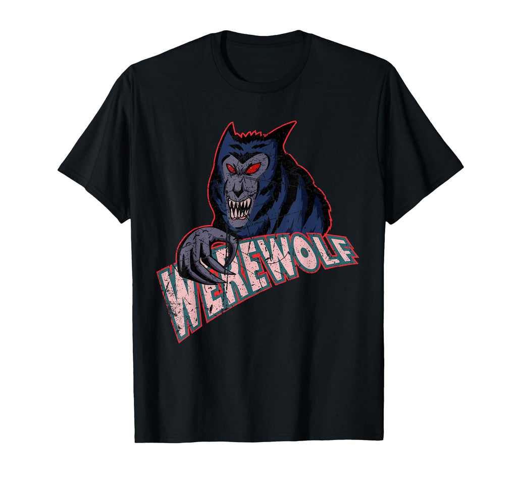 Halloween Werewolf Distressed Logo T-Shirt - Novelty Apparel for Adults - T-Shirt, Sweatshirt, Hoodie
