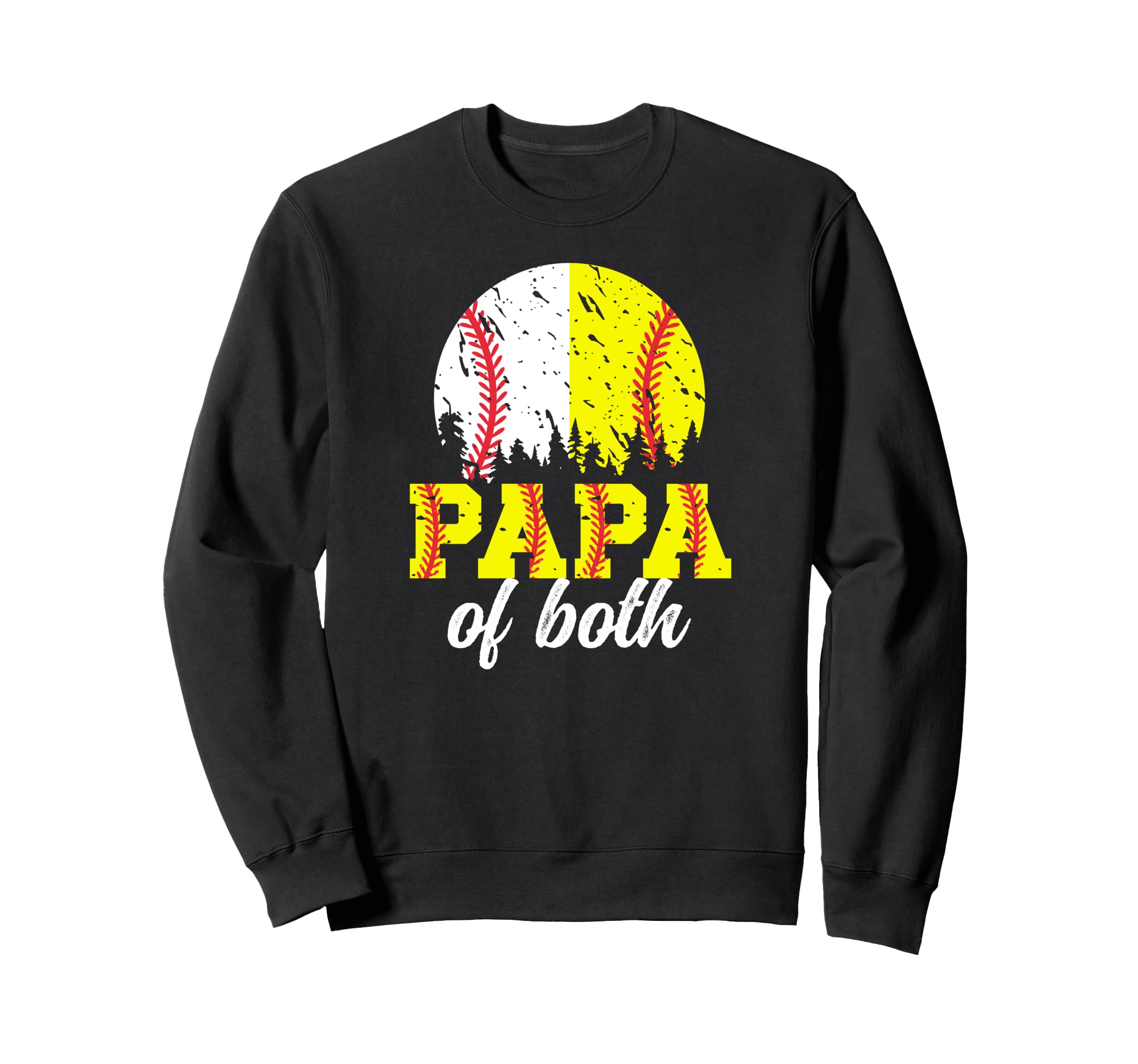 Papa Both Softball Baseball Papa Sweatshirt - Custom Art Print Unisex - T-Shirt, Sweatshirt, Hoodie