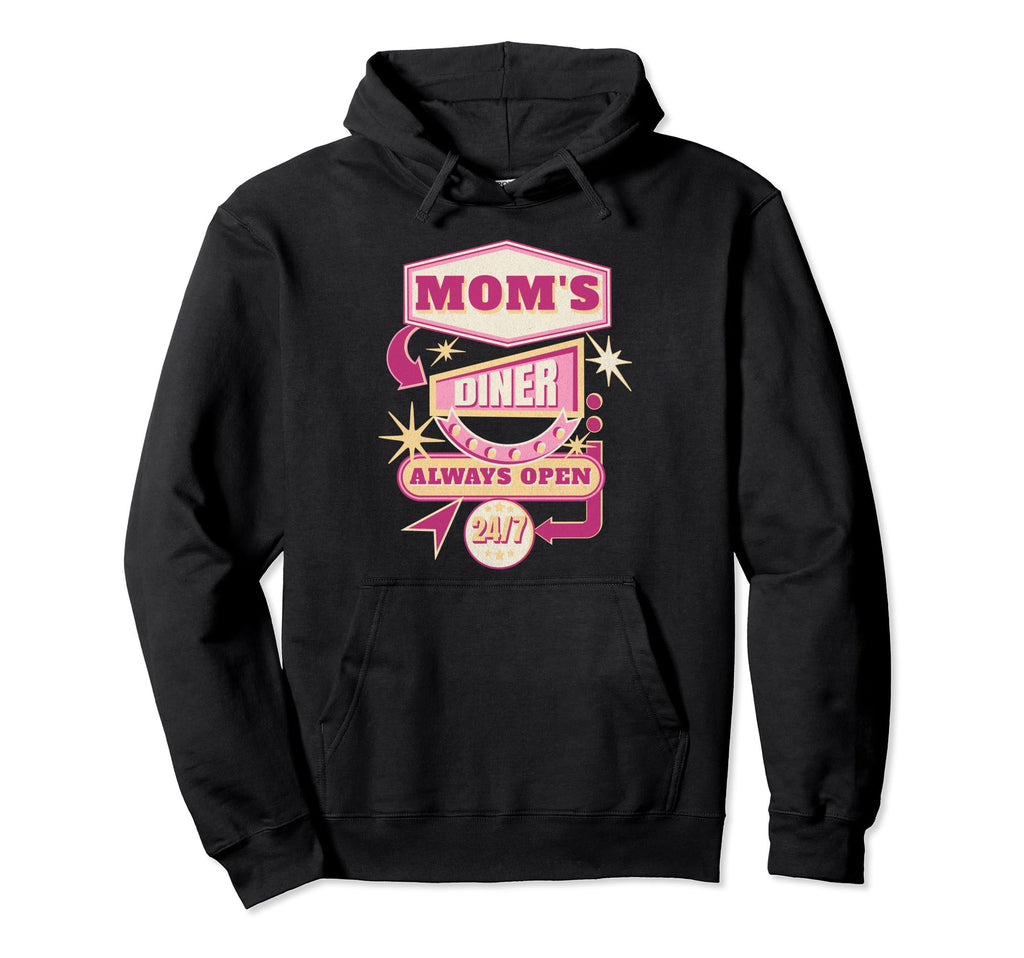 Moms Diner Americana 24 7 Open Hoodie - Casual Everyday Wear for Adults - T-Shirt, Sweatshirt, Hoodie