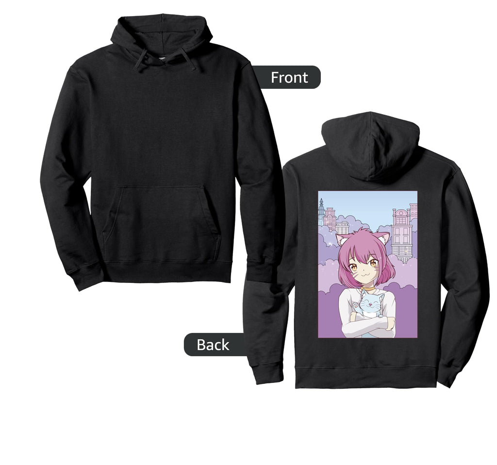 Cat Japanese Anime Otaku 90S Hoodie - Streetwear Style for Adults - T-Shirt, Sweatshirt, Hoodie