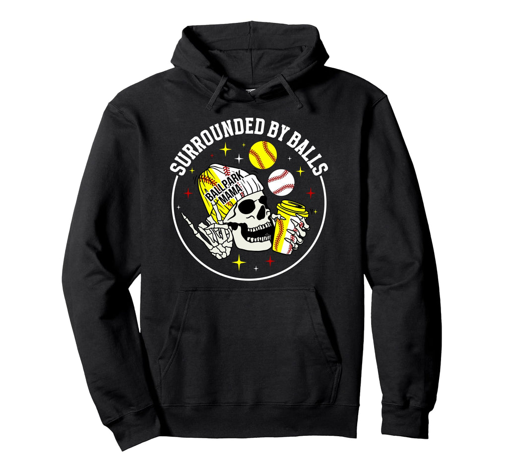 Ballpark Mama Funny Softball Baseball Hoodie - Custom Art Print for Adults - T-Shirt, Sweatshirt, Hoodie