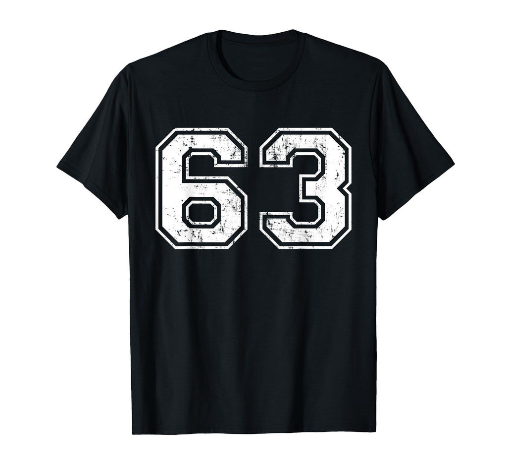 Number 63 Distressed Sixty Three Sport T-Shirt - Unique Graphic Men Women - T-Shirt, Sweatshirt, Hoodie
