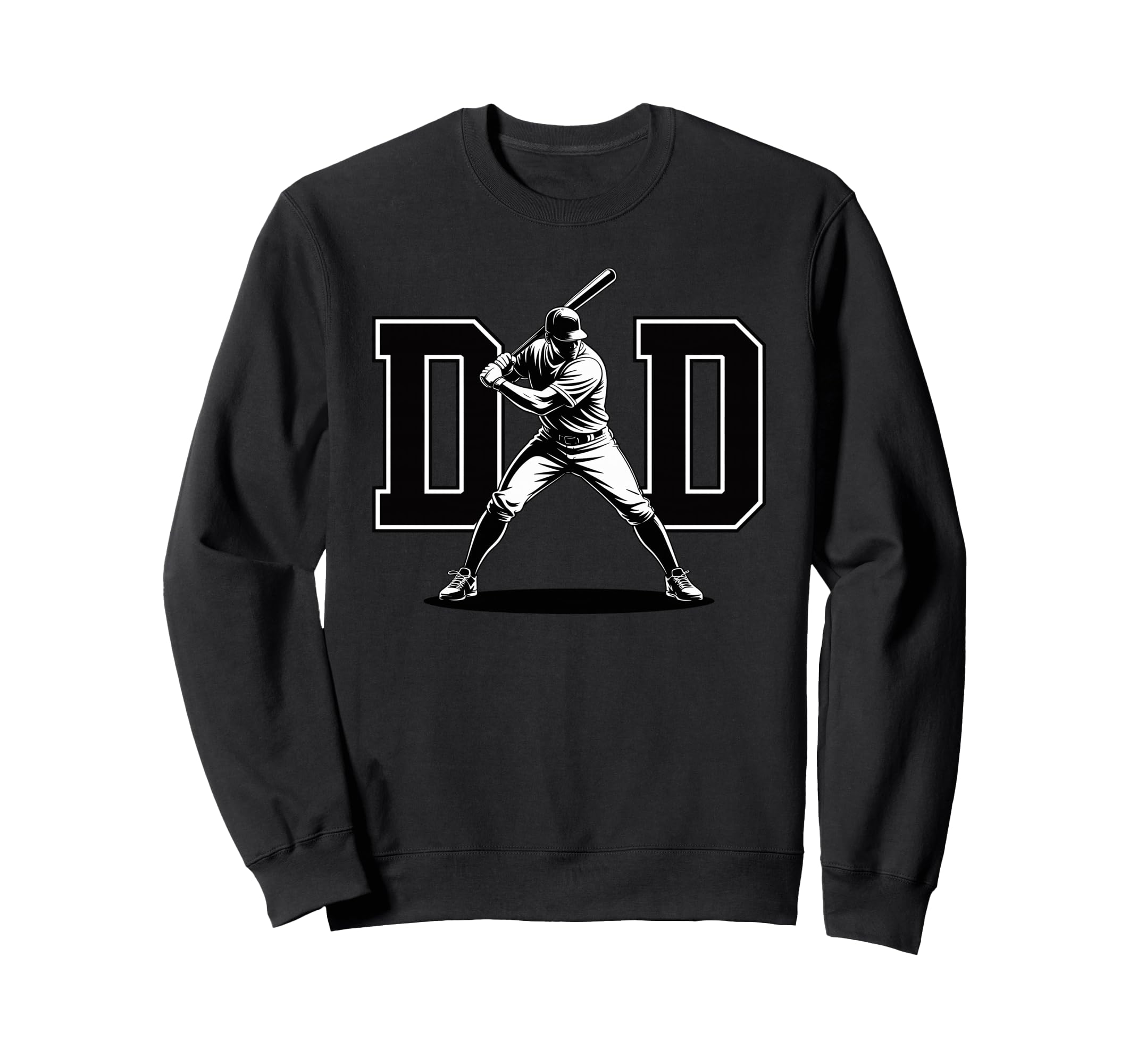 Dad Baseball Daddy Baseballer Father Sweatshirt - Unique Graphic Unisex - T-Shirt, Sweatshirt, Hoodie