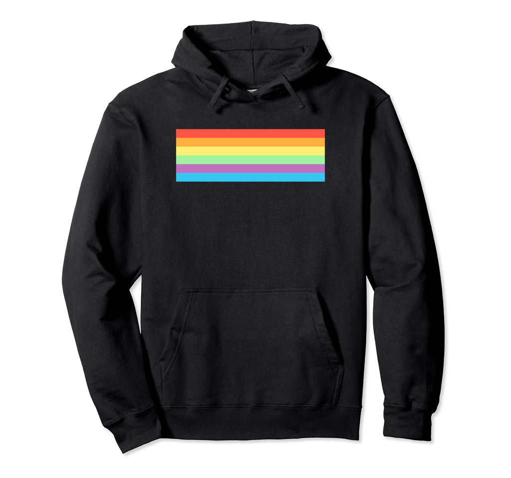 Rainbow Stripes 80S Y2K Aesthetic Hoodie - Casual Everyday Wear for Adults - T-Shirt, Sweatshirt, Hoodie