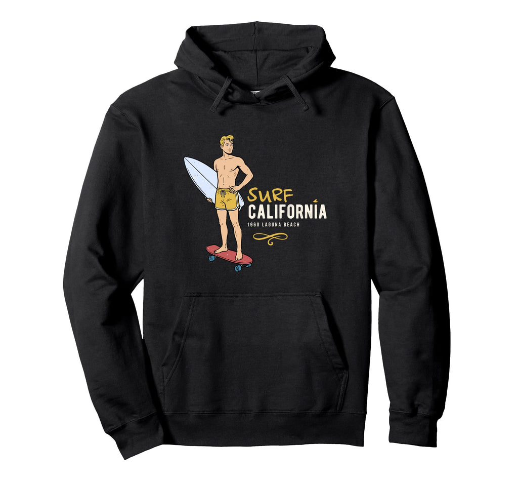 Surf California Laguna Beach Surfer Hoodie - Aesthetic Graphic Men Women - T-Shirt, Sweatshirt, Hoodie