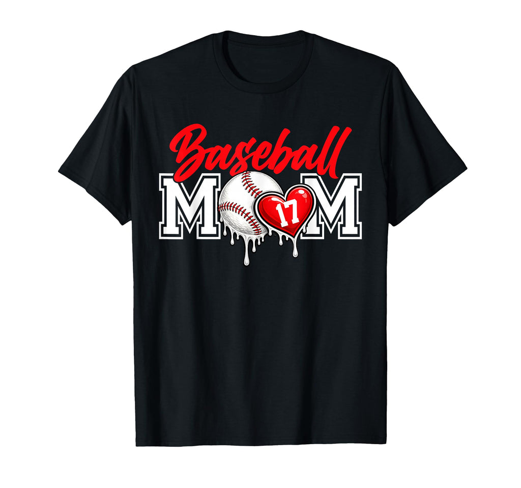 Personalized Proud Mom Jersey Number 17 T-Shirt - Trendy Graphic Unisex - T-Shirt, Sweatshirt, Hoodie