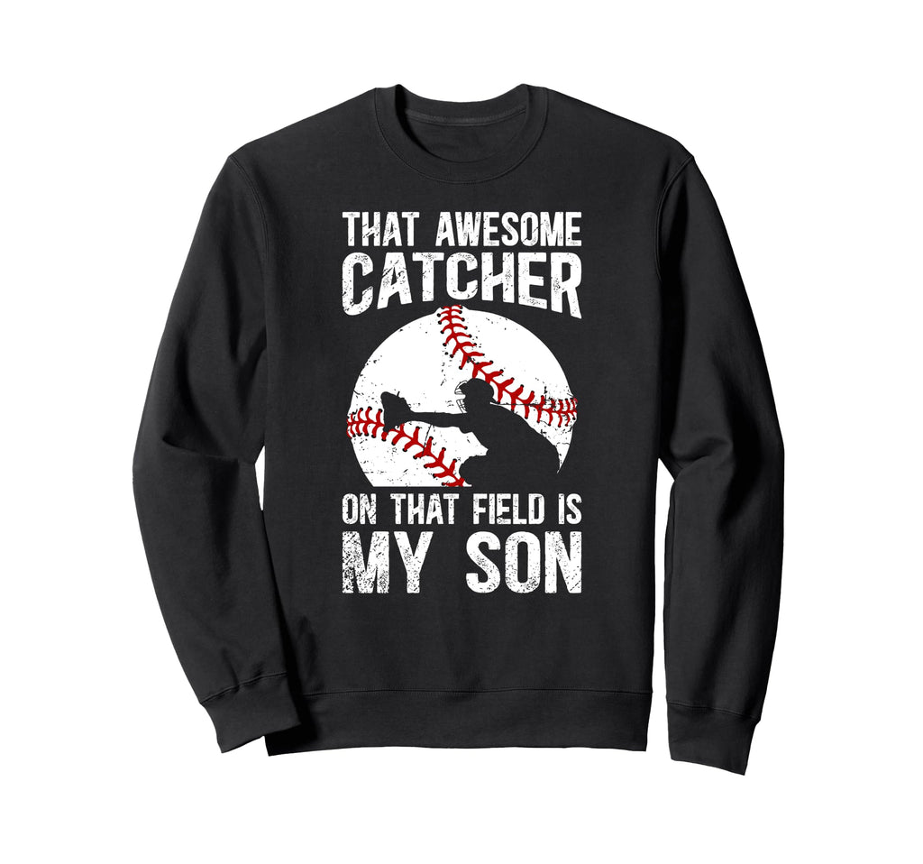 Baseball Catcher Mom Proud Sweatshirt - Aesthetic Graphic for Adults - T-Shirt, Sweatshirt, Hoodie