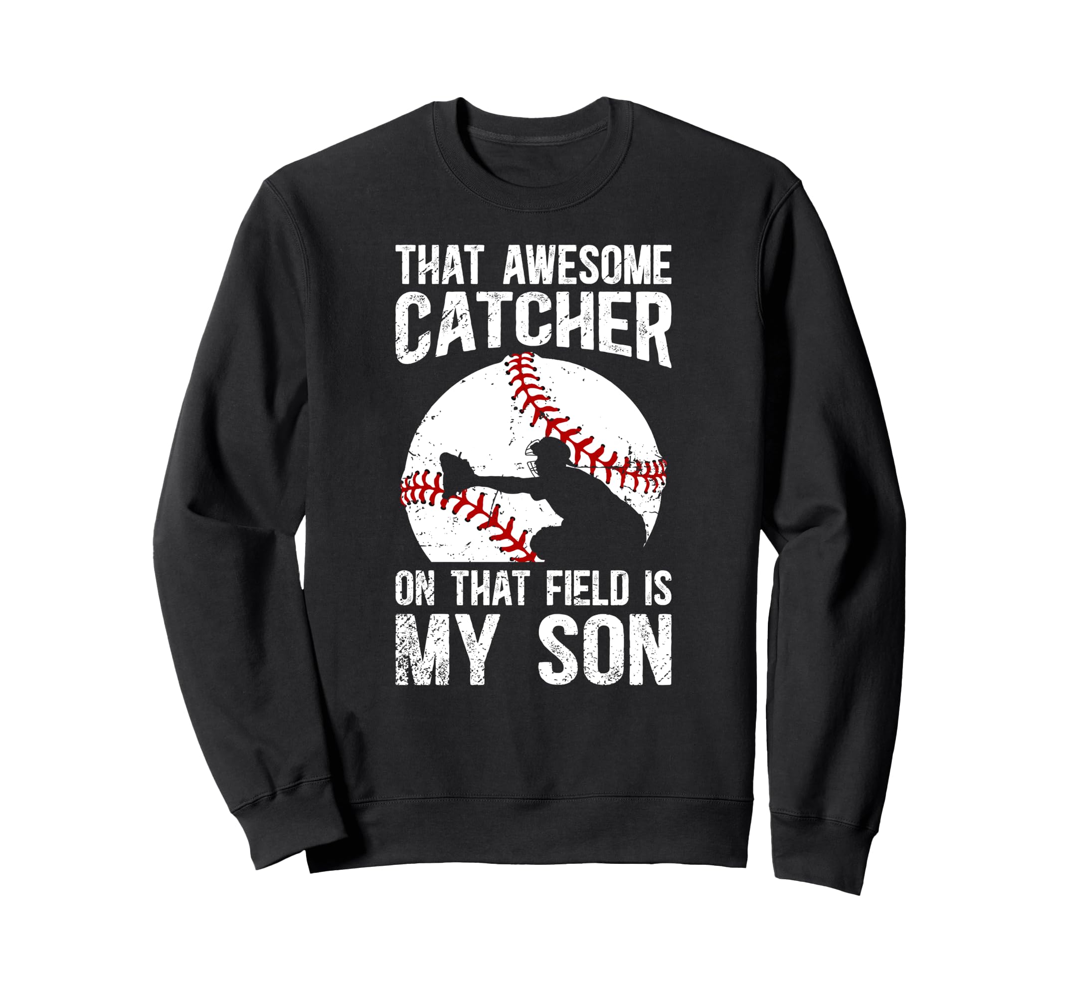 Baseball Catcher Mom Proud Sweatshirt - Aesthetic Graphic for Adults - T-Shirt, Sweatshirt, Hoodie