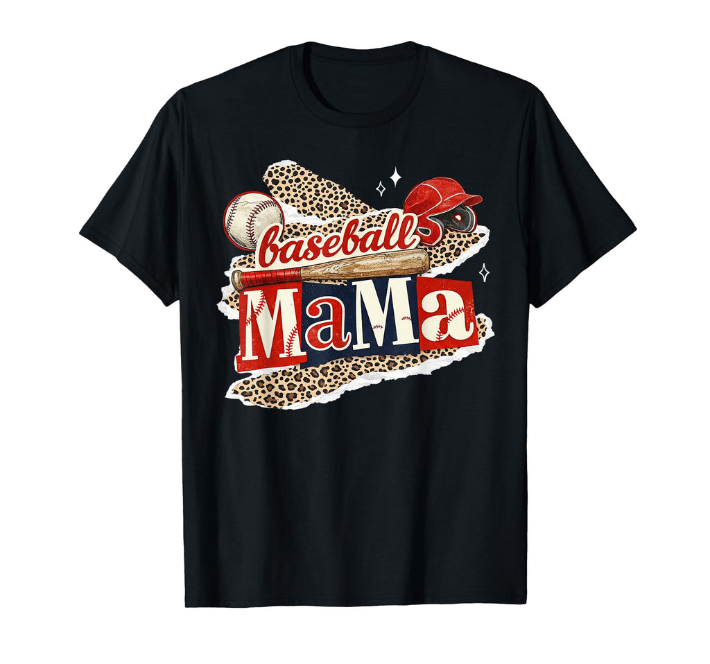 Baseball Mama Leopard Game Day T-Shirt - Streetwear Style for Adults - T-Shirt, Sweatshirt, Hoodie