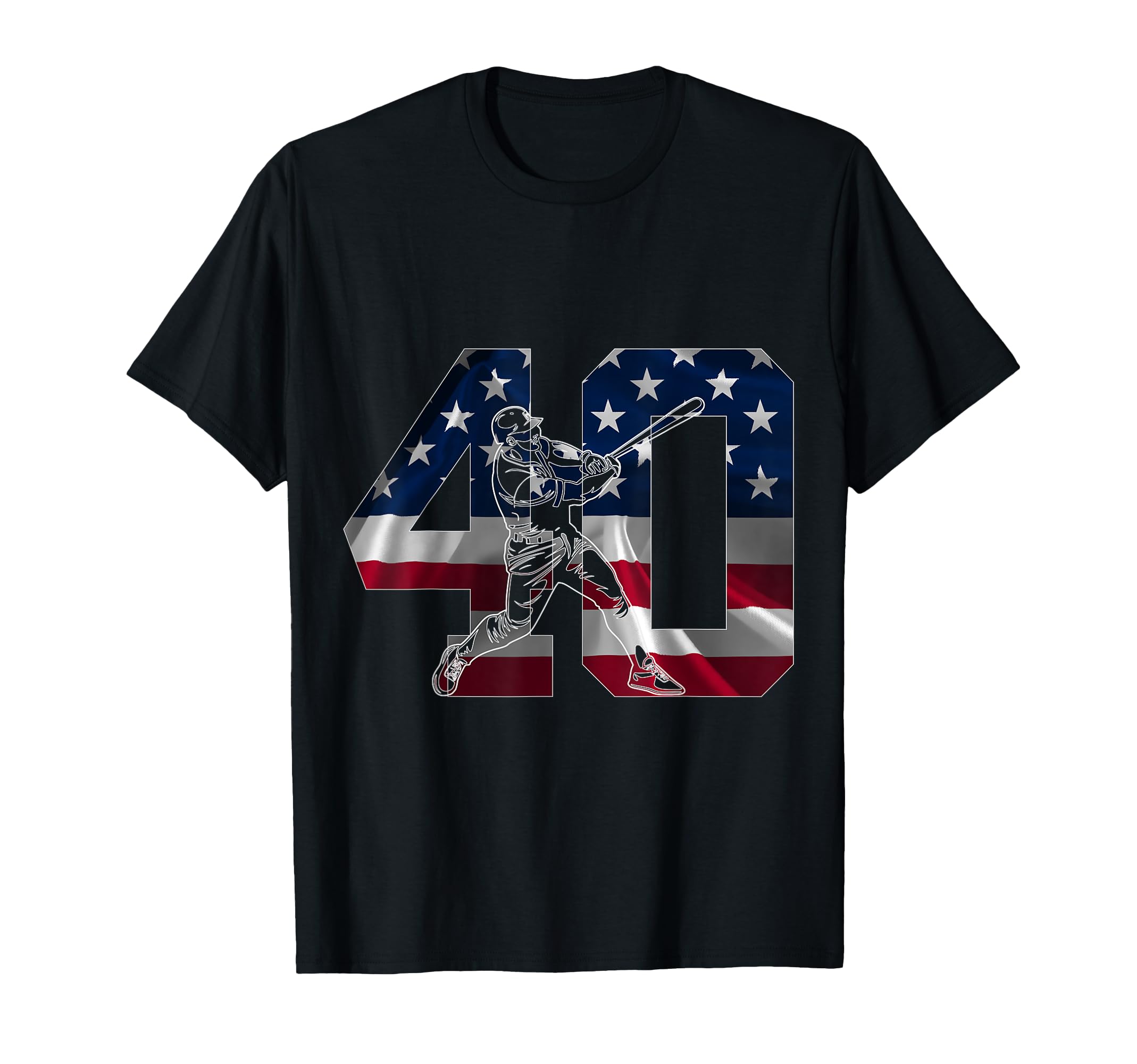Number 40 Years Baseball 40Th T-Shirt - Casual Everyday Wear for Adults - T-Shirt, Sweatshirt, Hoodie