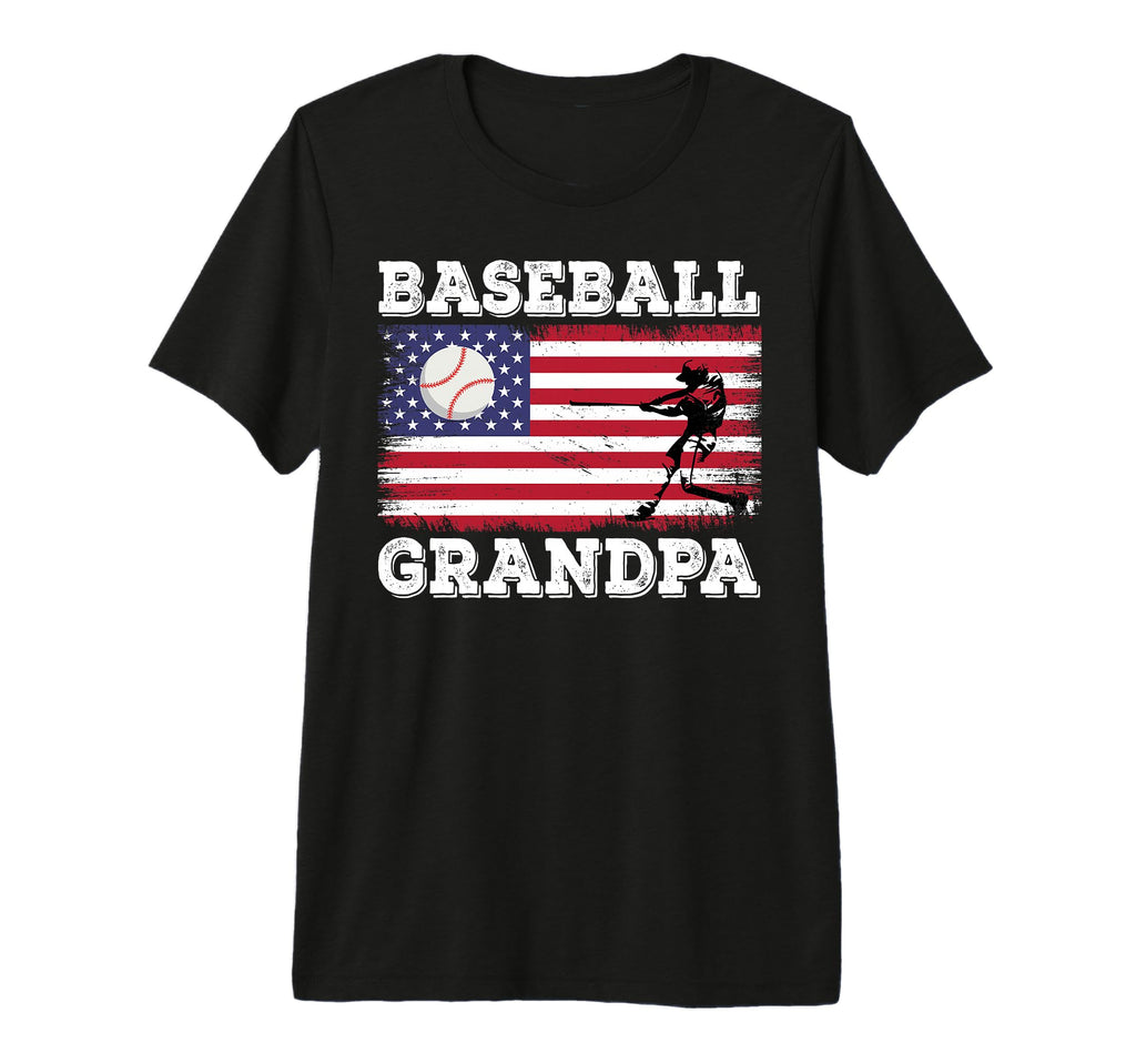 American Flag Baseball Grandpa Player Tri T-Shirt - Novelty Apparel Unisex - T-Shirt, Sweatshirt, Hoodie