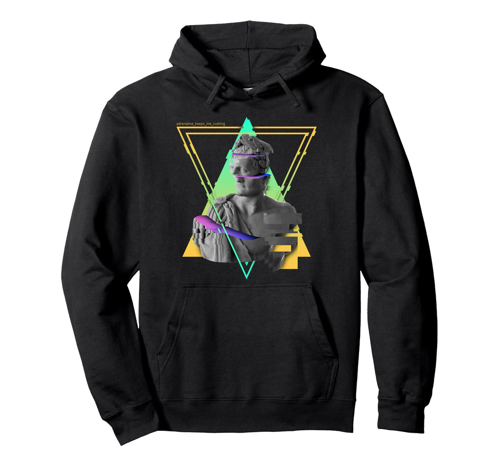 Colorful Glitch Statue L Japanese Hoodie - Aesthetic Graphic Men Women - T-Shirt, Sweatshirt, Hoodie