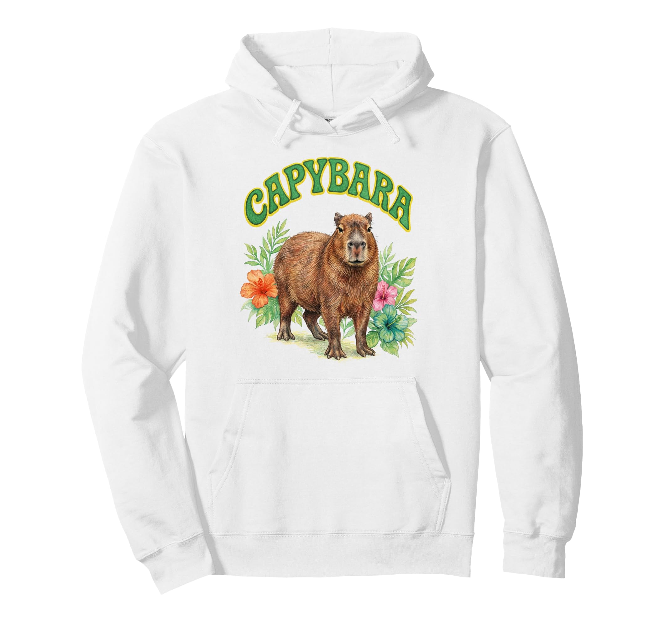 Capybara Groovy Floral Capybara Hoodie - Minimalist Print Men Women - T-Shirt, Sweatshirt, Hoodie
