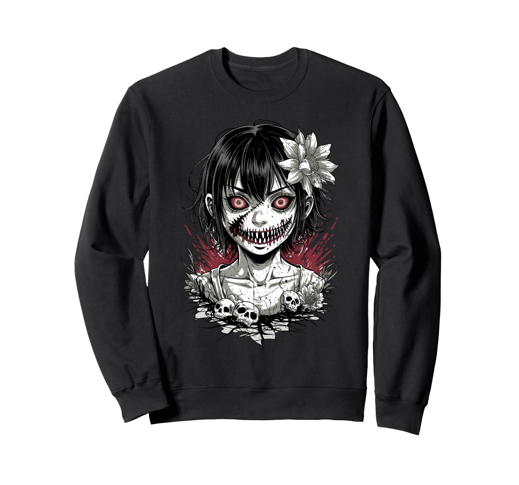Japanese Goth Hannya Oni Mask Sweatshirt - Streetwear Style for Adults - T-Shirt, Sweatshirt, Hoodie