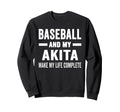 Baseball And My Akita Mama Dog Sweatshirt - Minimalist Print Men Women - T-Shirt, Sweatshirt, Hoodie
