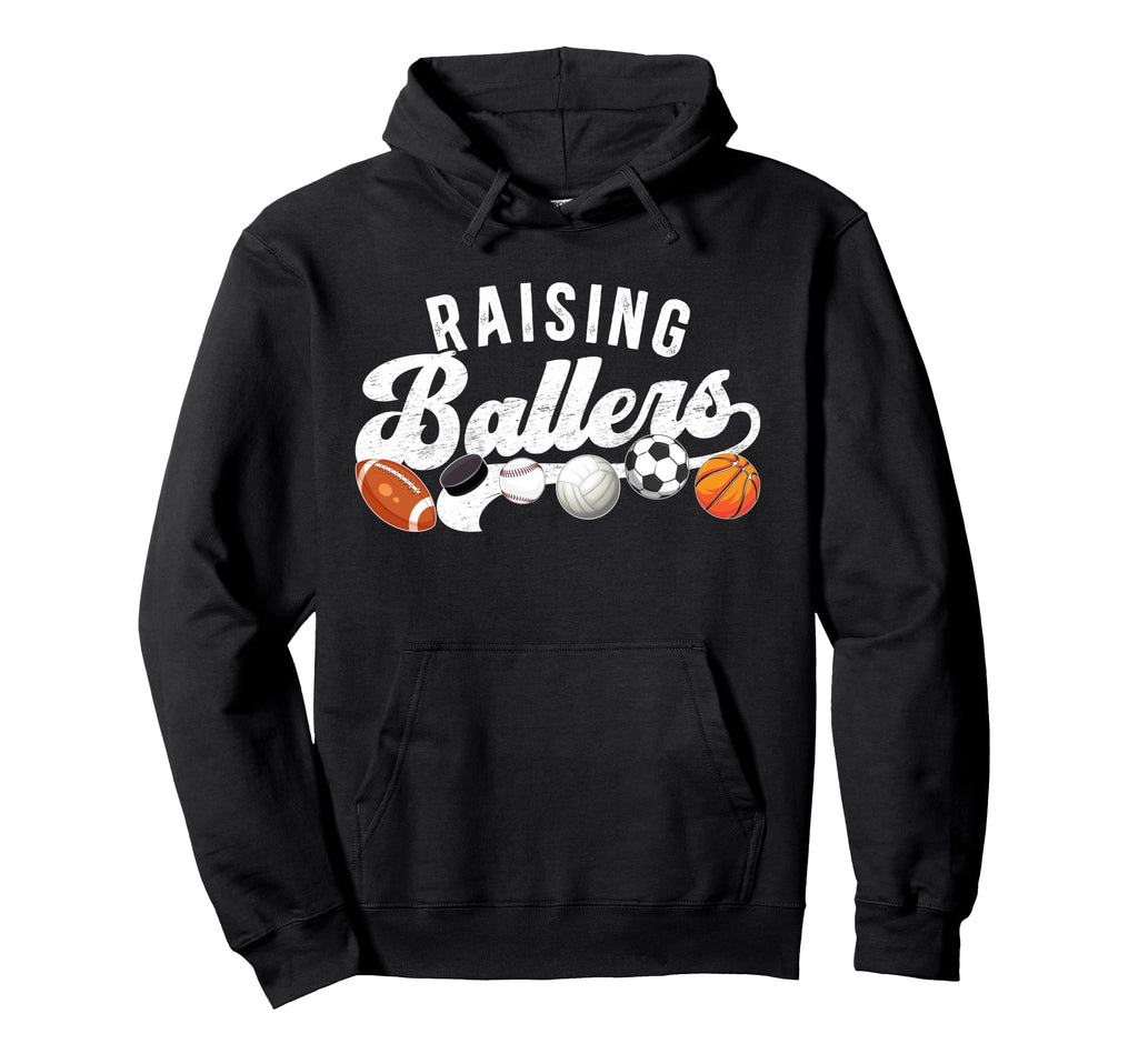 Raising Ballers Sports Dad Sports Father Hoodie - Custom Art Print Unisex - T-Shirt, Sweatshirt, Hoodie