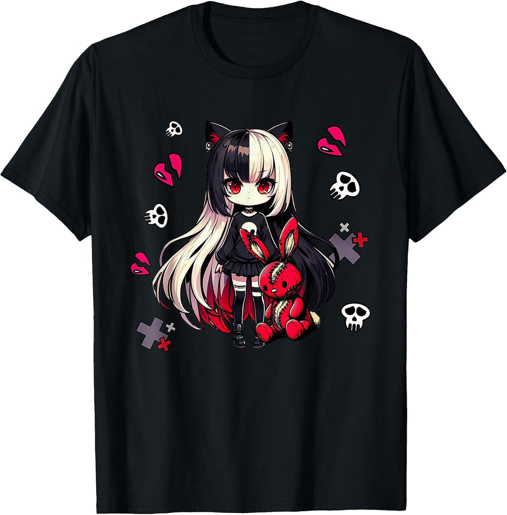 Japanese Chibi Creepy Kawaii Anime Goth Girl - Adult & Kids T-Shirts, Sweatshirts & Hoodies apparel design preview 1