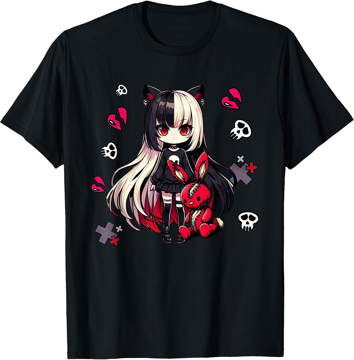 Japanese Chibi Creepy Kawaii Anime Goth Girl - Adult & Kids T-Shirts, Sweatshirts & Hoodies apparel design preview 1